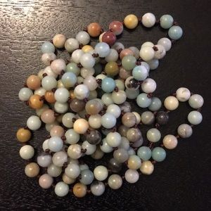 Hand knitted Amazonite necklace